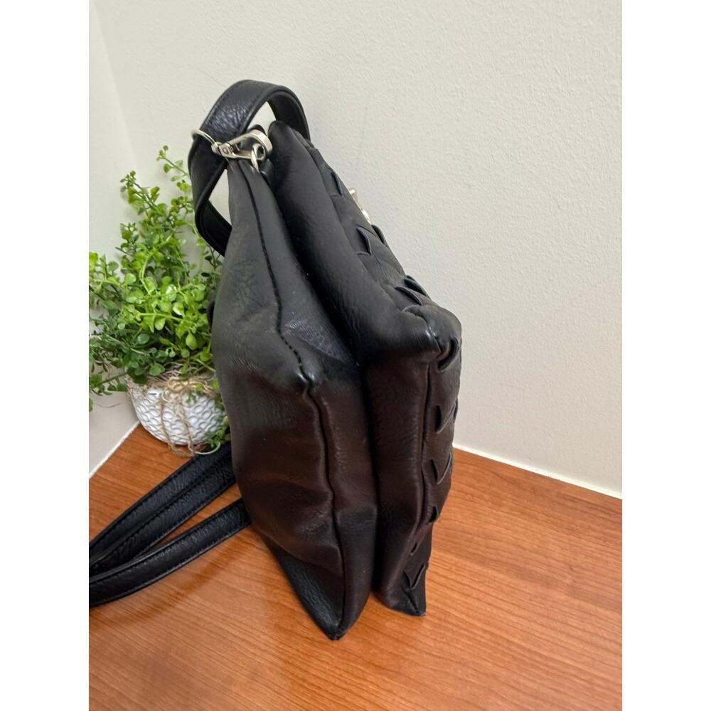 k.Carrol Woven Vegan Leather Crossbody Bag - Black - Picture 4 of 10